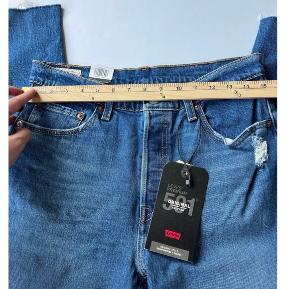 Levi's Women's 501 High-Rise Straight Leg Medium Wash Button Fly Cropped size 29 - Picture 8 of 14